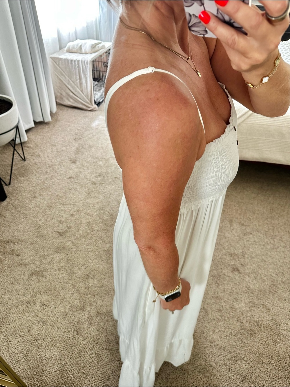 | vici • white flowy button down maxi dress • large | - Picture 6 of 8